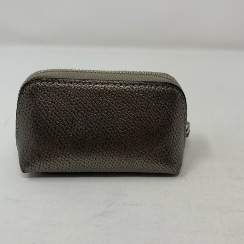 Coach Pouch Small Zip Top Gray Gunmetal Turnlock - Picture 2 of 6